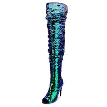 Load image into Gallery viewer, Bling Glitter Long Peep Toe boots