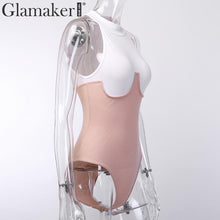 Load image into Gallery viewer, Glamaker Patchwork white sexy bodysuit