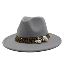 Load image into Gallery viewer, Winter wool Fedoras For Women Wide Brim Felt Hat
