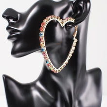 Load image into Gallery viewer, Rhinestone Heart Shape Big Earring