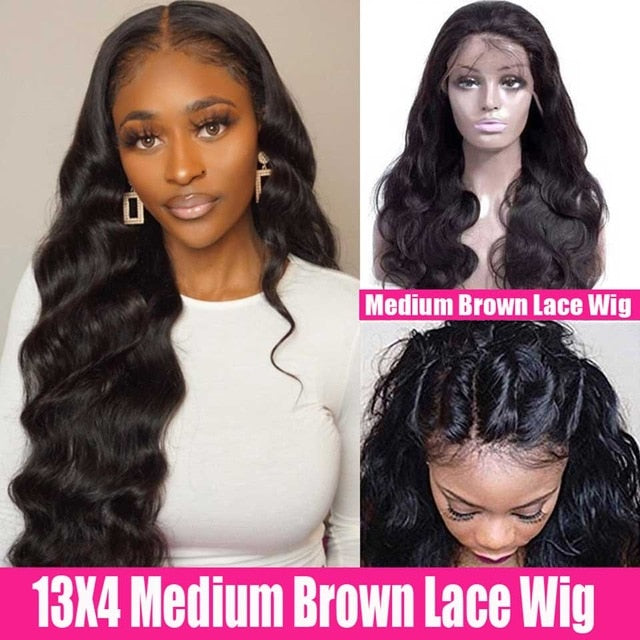HD Transparent Lace Frontal Wigs Body Wave