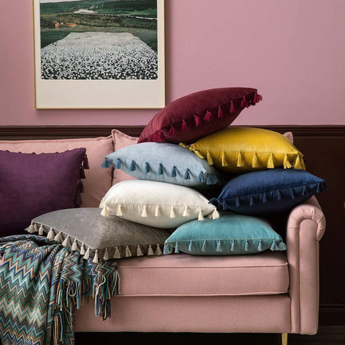 Velvet Pillows Case Covers With Tassels