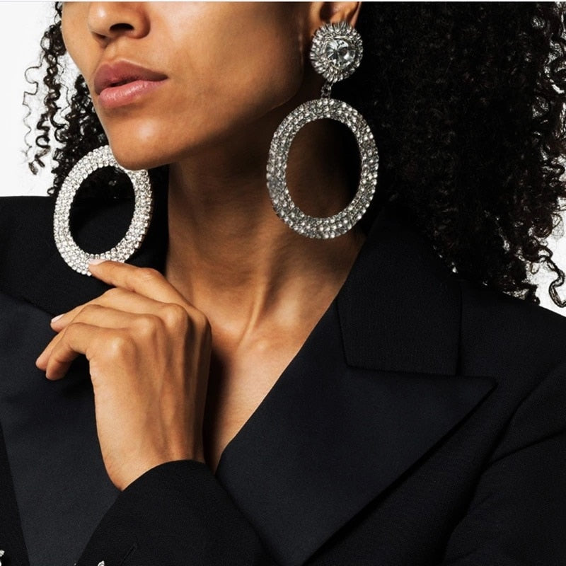 Big Circle Dangle Earrings