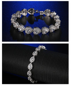Luxury Heart Sterling Silver Bracelet