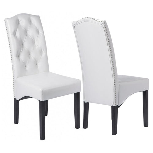 Set of 2 PU Leather Dining Chairs