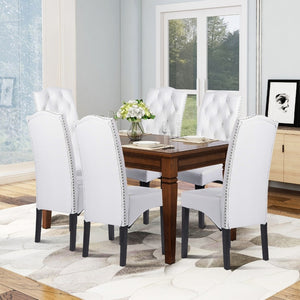 Set of 2 PU Leather Dining Chairs