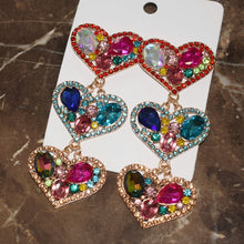 Load image into Gallery viewer, Heart Charms Dangle Earrings