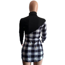 Load image into Gallery viewer, Plus Size S-4XL  Patchwork Plaid Mini Dress