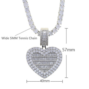 Can Be Opened Heart-shaped Photo Pendant Necklace