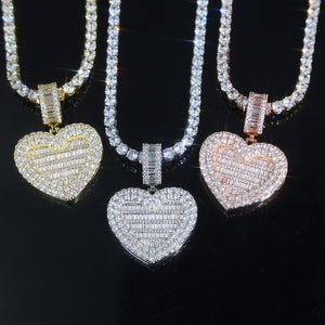 Can Be Opened Heart-shaped Photo Pendant Necklace