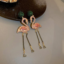 Load image into Gallery viewer, Pink Birds Crystal Earrings