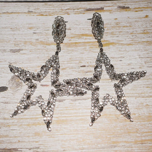 Stunning Crystal Rhinestone Star Earrings