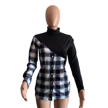 Load image into Gallery viewer, Plus Size S-4XL  Patchwork Plaid Mini Dress