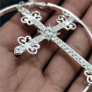 Vintage Cross Hoop Earrings