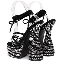Load image into Gallery viewer, CRYSTAL Chunky Heels Sandals