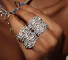 Load image into Gallery viewer, Cubic Zirconia Iced Out Bling Baguette Ring