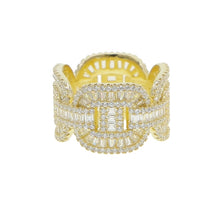 Load image into Gallery viewer, Cubic Zirconia Iced Out Bling Baguette Ring