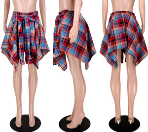 Irregular High Waist Knee Length Skirts