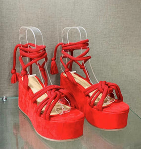 Wedge Sandals Cross Straps