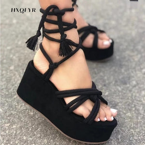 Wedge Sandals Cross Straps