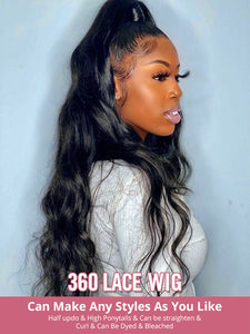 Body Wave Brazilian 13x4 360 HD Full Lace Frontal Wig Pre Plucked