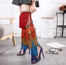 Load image into Gallery viewer, Hot Rainbow Fringe Women Over The Knee Boots