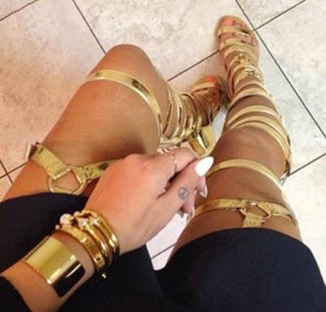 Summer Fashion Women Buckles Over The Knee Boots