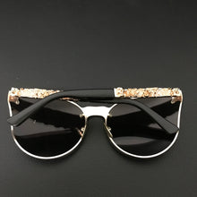 Load image into Gallery viewer, Rose Gold Skull Mirror Diamond Brand Designer Metal Frame Sun Glasses