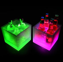 Load image into Gallery viewer, Hot sale style double layer transparent plastic LED ice bucket
