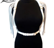 Load image into Gallery viewer, Leather Handmade Harness double row Tassel Waist Belts