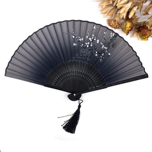 Free Shipping 1pcs Vintage Chinese Silk Flower Printing Hand Fan