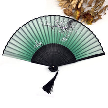Load image into Gallery viewer, Free Shipping 1pcs Vintage Chinese Silk Flower Printing Hand Fan
