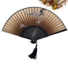 Load image into Gallery viewer, Free Shipping 1pcs Vintage Chinese Silk Flower Printing Hand Fan