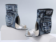 Load image into Gallery viewer, New Fashion Leather Strap  Ankle Denim Boots