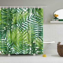 Load image into Gallery viewer, Green Tropical Plants Shower Curtain