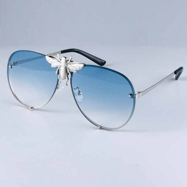 Luxury Metal Big Bee Pilot Sunglasses