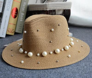 Beaded Wide Brimmed Hat