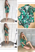 Load image into Gallery viewer, Tropical Palm Leaf Print Shirt and Shorts PJ Set - My Girlfriend&#39;s Closet STL Boutique 