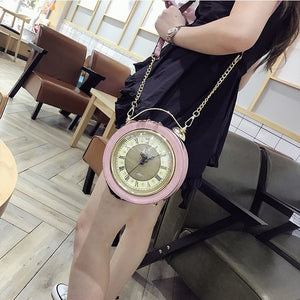 Women Leather Shoulder Messenger Bags Chain Clock - My Girlfriend's Closet STL Boutique 