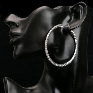 Fashion Rhinestone Big Hoop Earrings - My Girlfriend's Closet STL Boutique 
