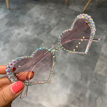 Load image into Gallery viewer, Vintage Heart Sunglasses Women Fashion Luxury Rhinestone