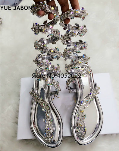 Flat Sandals Snake Punk Rhinestone Flats - My Girlfriend's Closet STL Boutique 