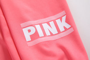 Pink Letter Print Sexy Tracksuit - My Girlfriend's Closet STL Boutique 