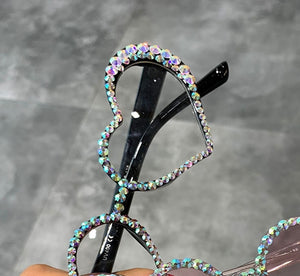 Vintage Heart Sunglasses Women Fashion Luxury Rhinestone