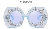 Load image into Gallery viewer, Oversized Goggles Rhinestone Large Frame Square Sunglasses