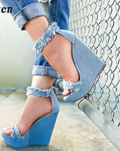 Load image into Gallery viewer, New Designer Denim Sandals - My Girlfriend&#39;s Closet STL Boutique 