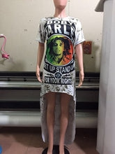 Load image into Gallery viewer, High Low BOB Marley T Shirt Dress