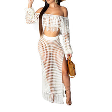 Load image into Gallery viewer, Fish net tassel beach cover ups sets - My Girlfriend&#39;s Closet STL Boutique 