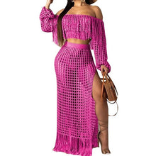 Load image into Gallery viewer, Fish net tassel beach cover ups sets - My Girlfriend&#39;s Closet STL Boutique 