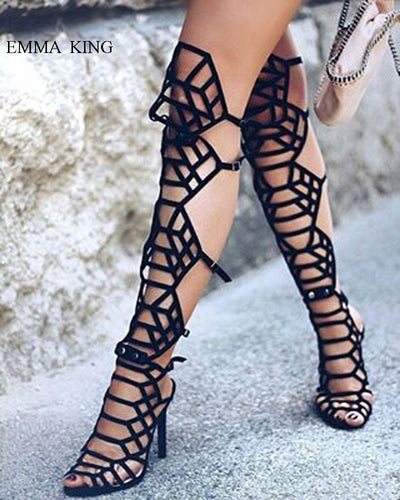 Sexy Black  Laser Hollow Out Women Sandals - My Girlfriend's Closet STL Boutique 